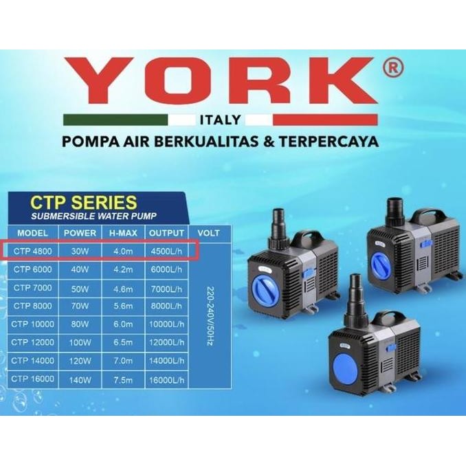 HARGA DISC - YORK CTP 4800 pompa celup akuarium submersible pump aquarium