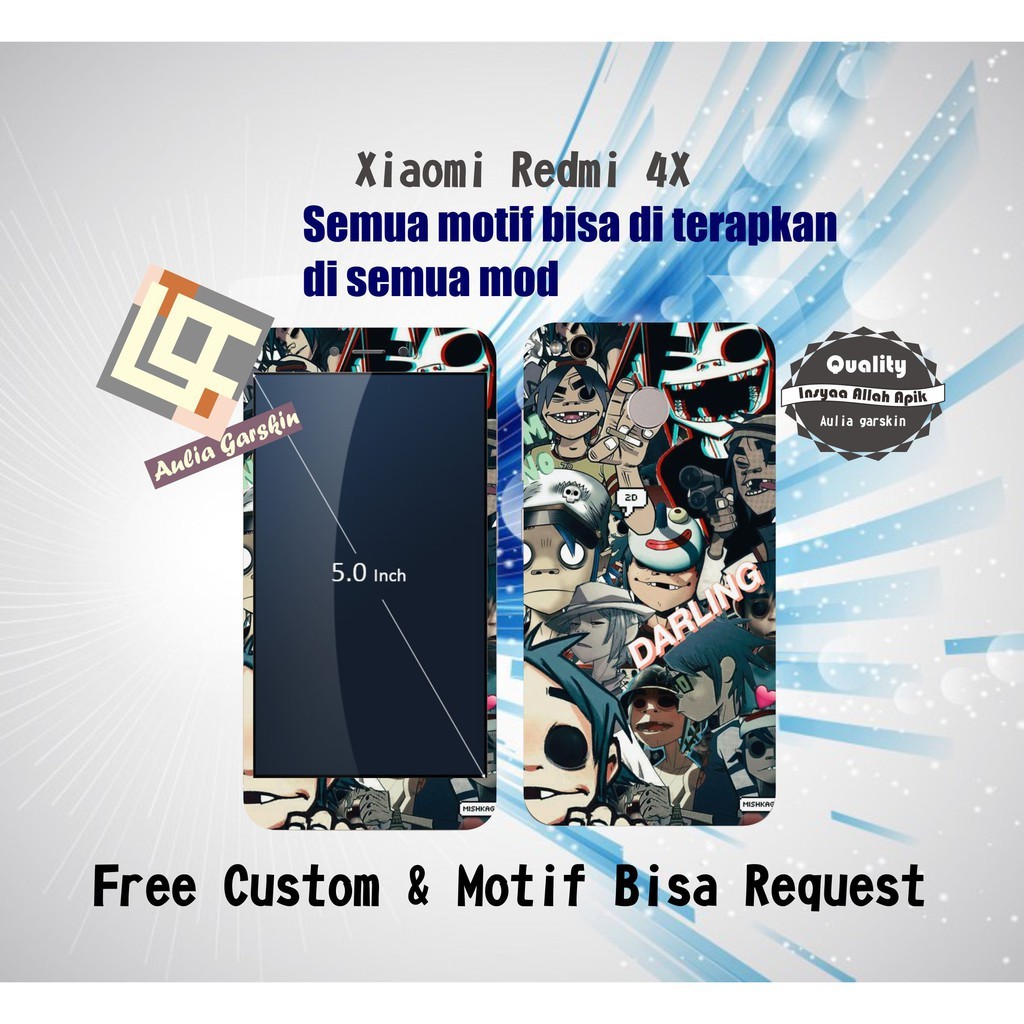 

Get2pcs Redmi 4x Face Anime Garskin Casing Motif Dan Bisa Custom Bayar Ditempat