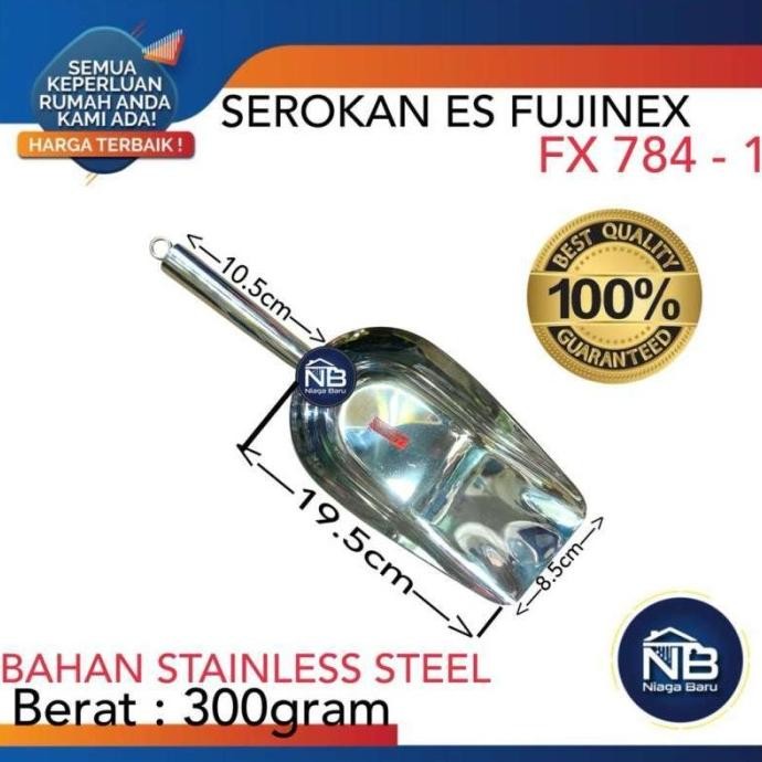

Terlaris Fujinex Serokan Es Batu Stainless 30Cm Serokan Tepung / Biji Kopi / Beras Best Seller