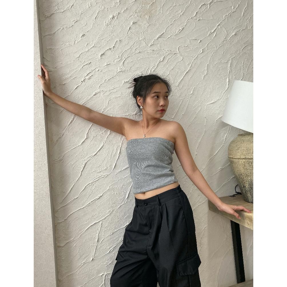 Basic Tub Kemben Knit Wanita | Kemben Rajut Polos | Baju Dalaman Kemben | Tube Top
