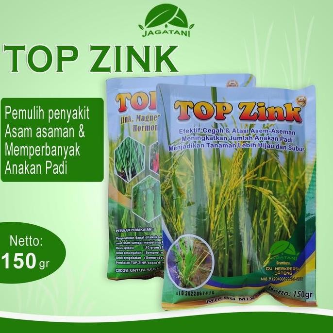

Terlaris Jagatani - Pupuk Top Zink 150Gr Penyubur Atasi Asam Asaman Daun Padi