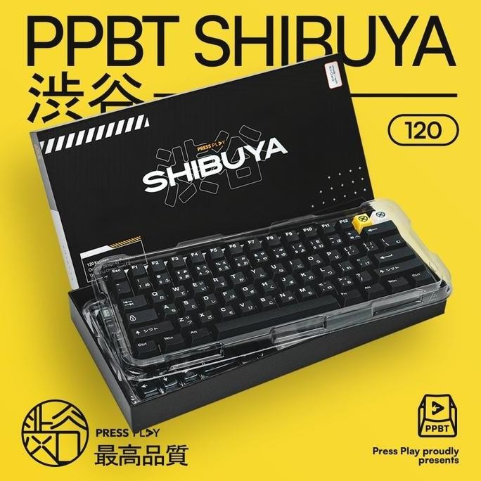 TERBARU - Press Play Shibuya PBT Keycaps Japanese Root 120 Set Cherry Profile
