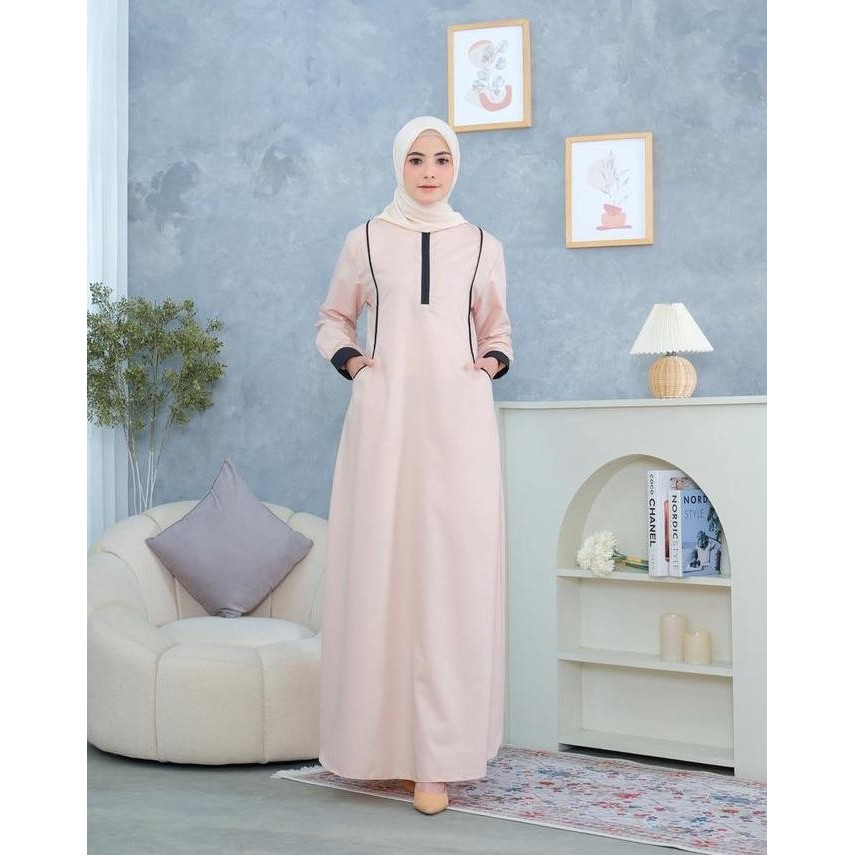 Gamis Abaya Kekinian Kombinasi Toyobo Simpel Elegan Hommey Dress Muslim Wanita Syari Pesta Maxi Dewa