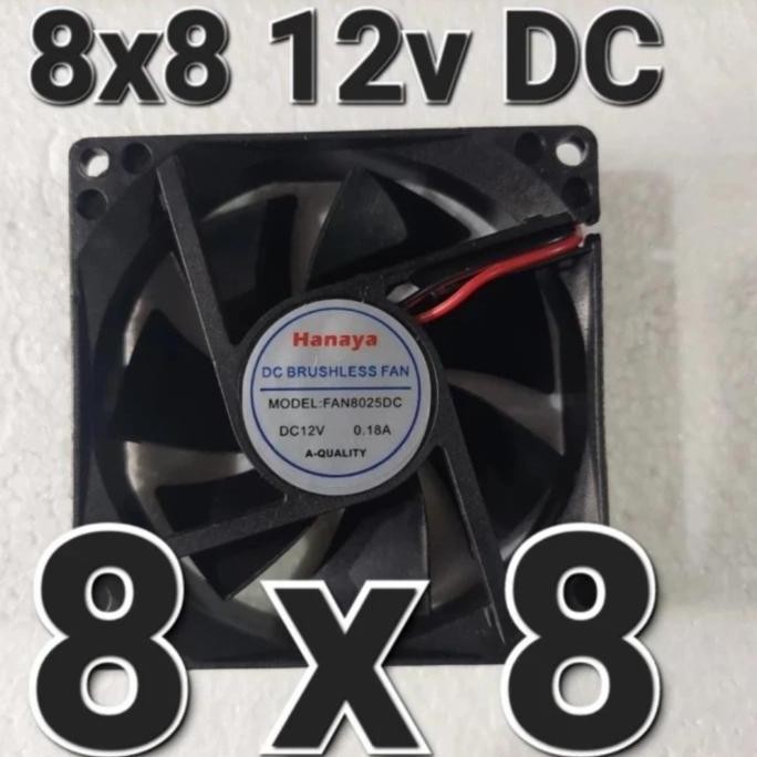 Terbaru 12v 8x8 dc cooling motor fan kipas dc 12 v volt 8 cm pendingin tojil4 dijamin