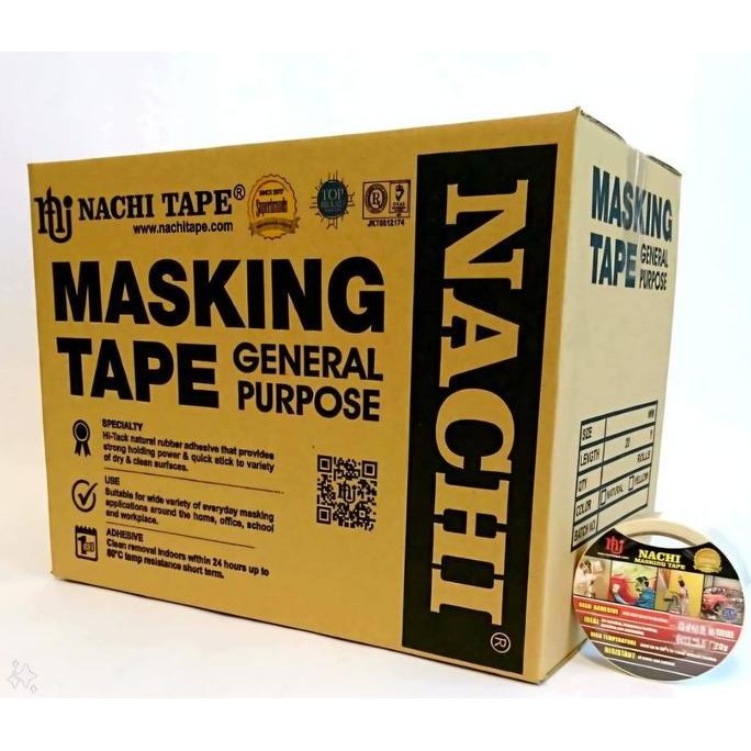 

(Dus) Nachi Masking Tape Lakban Kertas Cream 12 mm x 20 Yard
