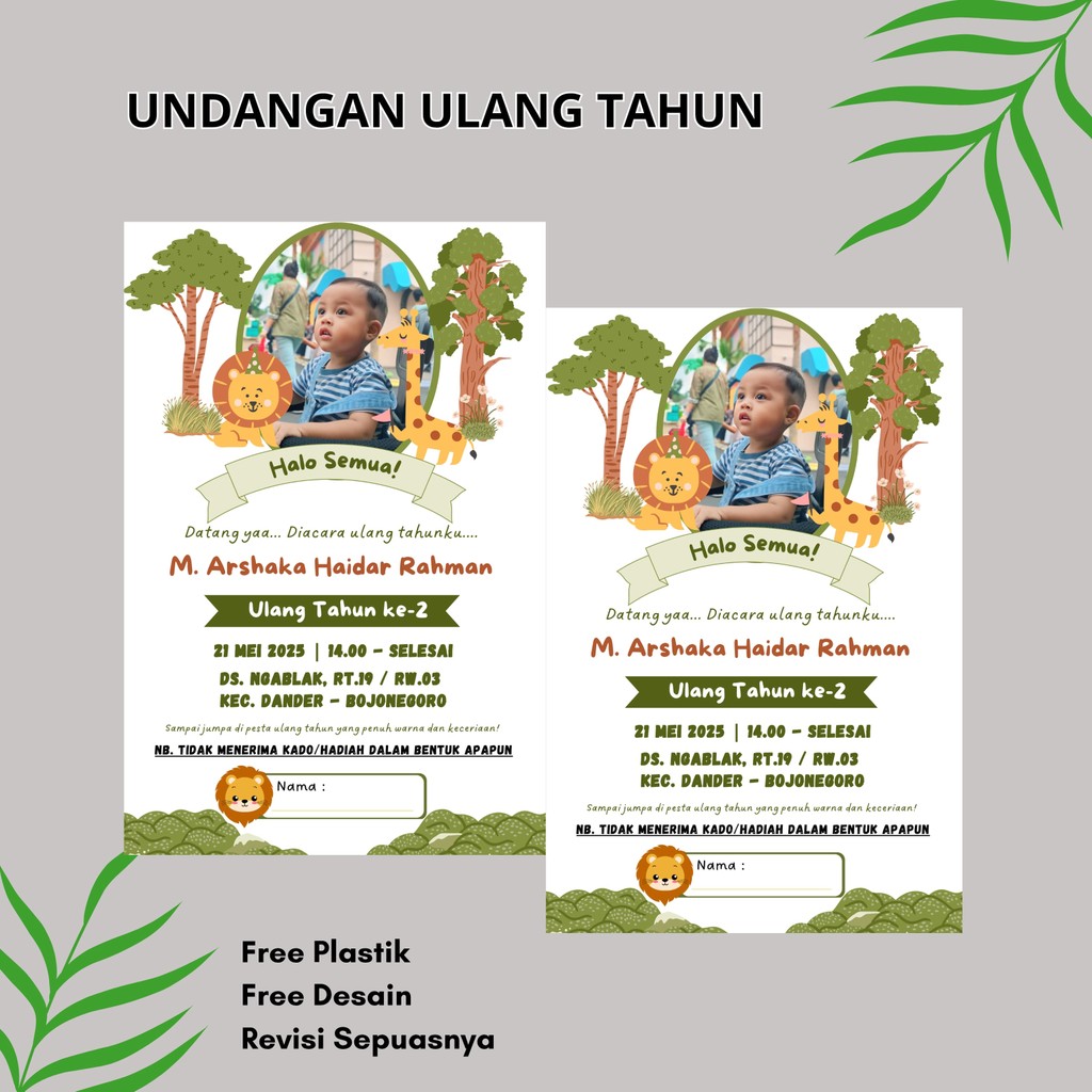Undangan Anak Undangan Ulang Tahun Custom Undangan Birthday Karakter Free Foto Undangan Ultah