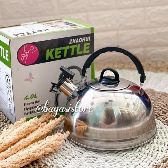 ] Teko Bunyi Stainless Steel Awet Kuat Tebal Kapasitas 5 Liter 5L Kettle Ceret Teko Air Gagang Anti 