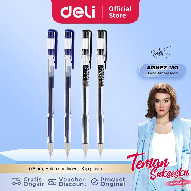 

NEW PRODUCT DELI PULPEN GEL / GEL PEN 0.5 MM ISI 12 PCS TINTA HITAM/BIRU NYAMAN DIGENGGAM EG65XX SIENNAOUTLET487
