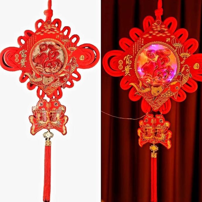 Chinese Knot Zhong Guo Jie Dekorasi Lampu Lampion Tassel Merah Jumbo Termurah