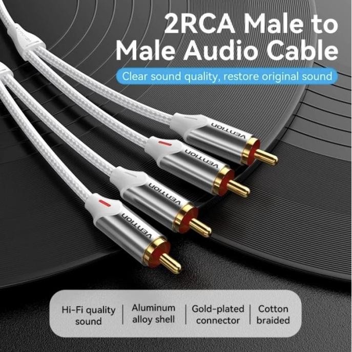 KABEL RCA KE AV PANJANG 10m 10 Meter 10meter Vention Merah Putih Cable MURAH