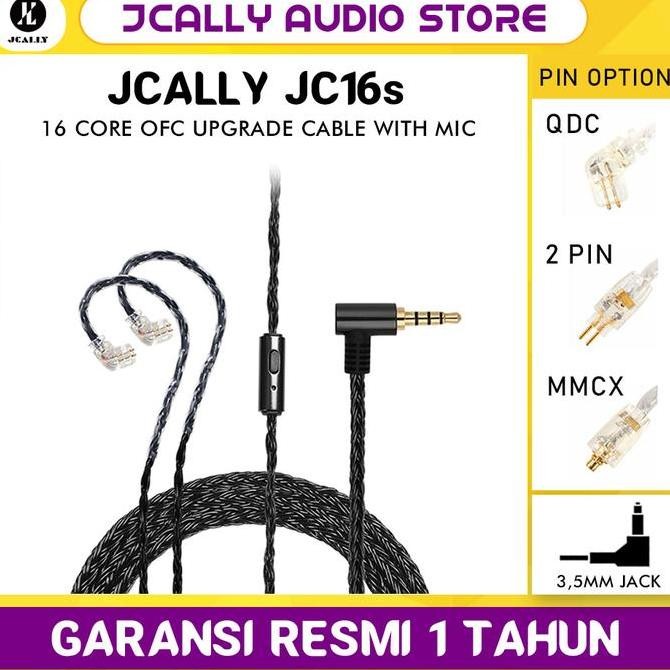 JCALLY JC16S Kabel Upgrade OFC 16 Core with Mic IEM Headset Cable LA