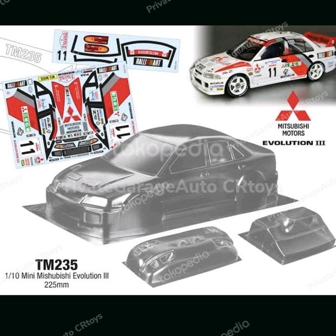 Miliki Crtoys Body Rc Mchassis Lancer Evo Iii Evo 3 225Mm Team C