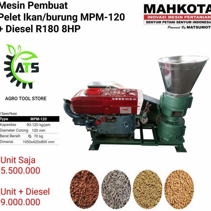 

Terlaris Mesin Pelet Ikan Burung Mahkota Mpm 160 Ready Siap Pakai Diesel Solar