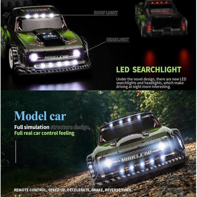 Terjangkau Wl 284131 Rc Car Drift 1/28 Metal Chassis Short Course Rtr