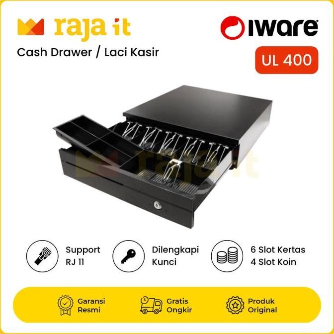 

TERMURAH - IWARE Cash Drawer Laci Uang Laci Kasir UL 400 RJ11 UL400 RJ 11