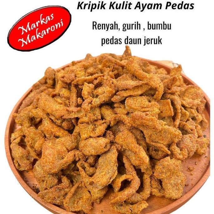 

Kripik kulit ayam pedas daun jeruk 250gr keripik