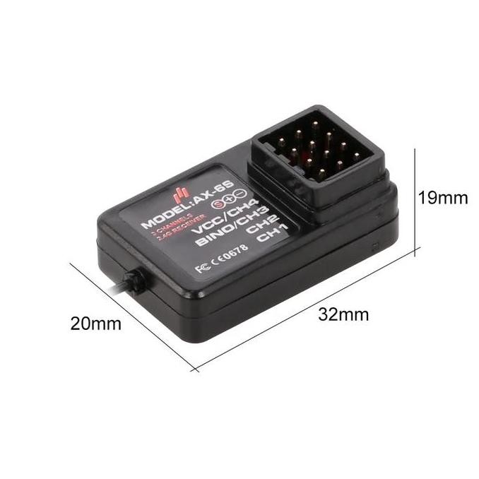 Miliki Receiver Austar Ax6S 4 Channel For Rc Car Rc Boat Rc Kapal