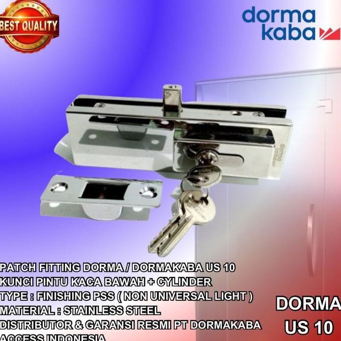 Dorma Us 10/Us10 Dormakaba Kunci  Pintu Kaca Bawah Patch Fitting