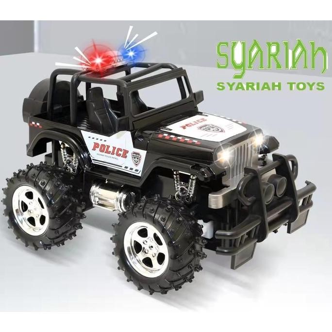 Diskon Hengjian Mainan Anak Remote Tembak Skala 1:24 Police Car Series Suara Sirene Rc Mobil Bigfoot