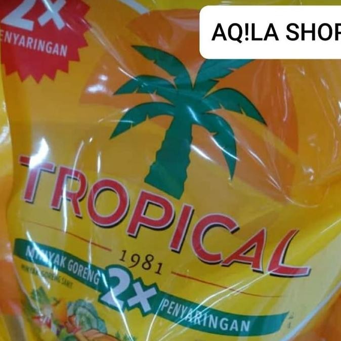 

minyak goreng kelapa sawit tropical 2x pouch 2 ltr ready murah meriah
