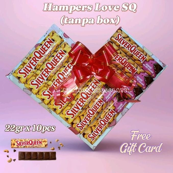 

HAMPERS LOVE SILVERQUEEN - FREE Kartu Ucapan (note tulis dipesan opsional) Coklat Chocolate Cokelat Food Snacks Susu