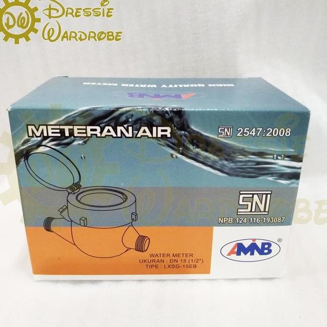 TERBARU - Meteran Air Water Meter Plastik Nylon Nilon PVC 1/2" AMB