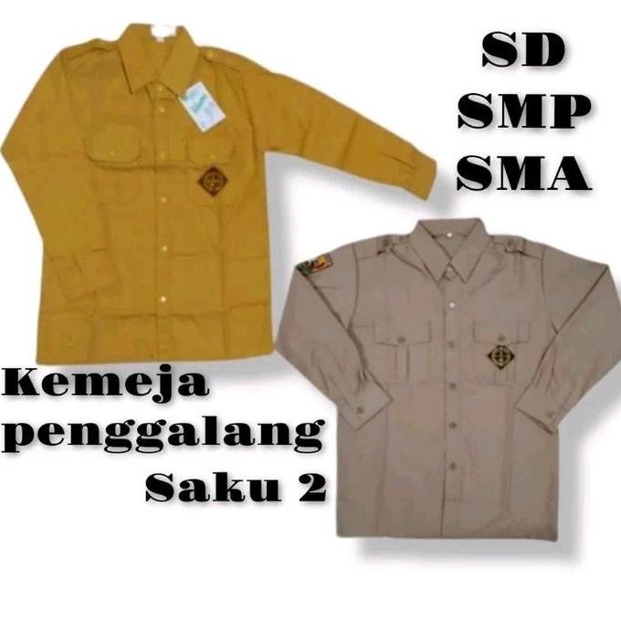 Pramuka Penggalang Saku 2 Tangan Panjang Bahan Osfot Seragam Stm Seragam Putih Baju Kerja Lapangan N
