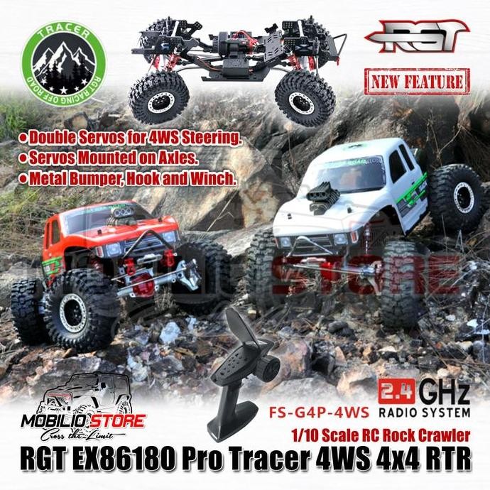 Miliki Rgt Ex86180 Pro Tracer 4Ws 4X4 Rtr 1/10 Scale Rc Rock Crawler Off-Road