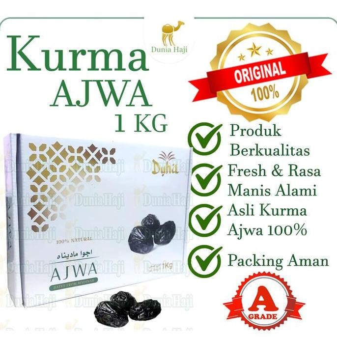 

Kurma Ajwa Asli Madinah 1kg Kurma Nabi Premium Original Saudi Dates