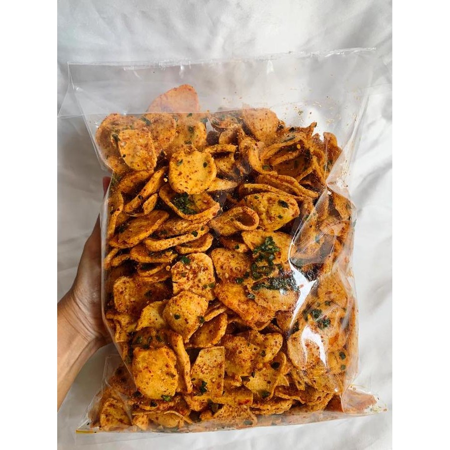 

BASRENG KOIN EXTRA DAUN JERUK 1 KG - Camilan Snack Pedas Organik Tanpa Pengawet Food