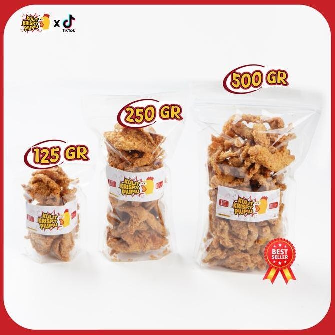

Kulit Ayam Crispy PiuPiu Cemilan Ukuran 125gr / 250gr / 500gr Food Snack Rasa Jalapeno / Original / Pedas Daun Jeruk