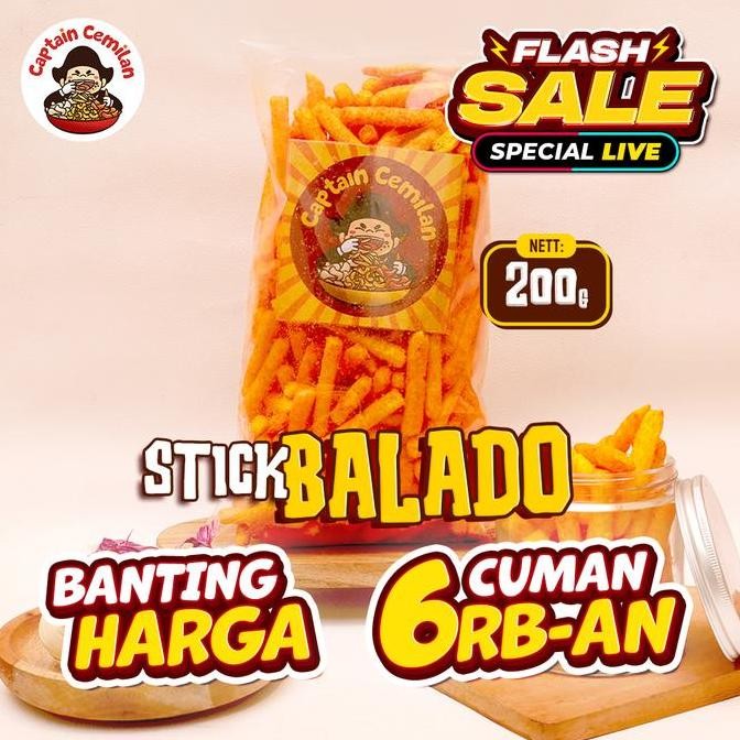 

200gr - Snack Stick Balado - cemilan asin gurih Captain Cemilan (Flashsale)