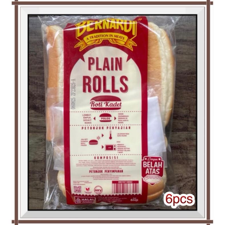 

Premium Bernardi Plain Rolls Roti Hotdog Isi 6 Promo