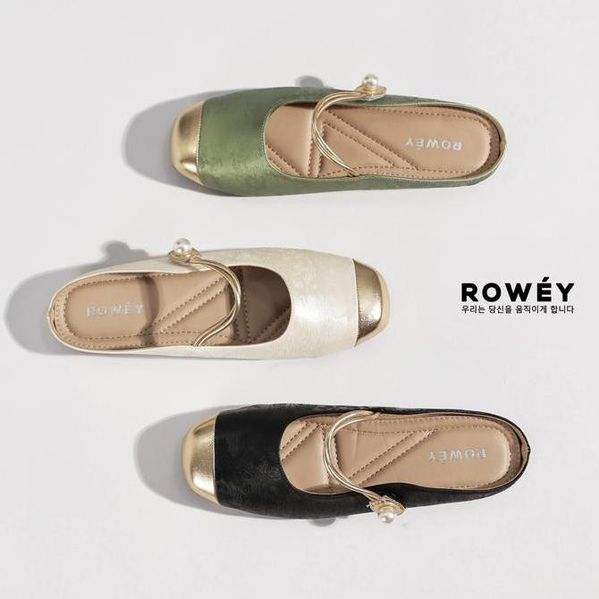 Sale Rowey Sepatu Sandal Mules Flat Shoes Wanita Sisca Karet Korea