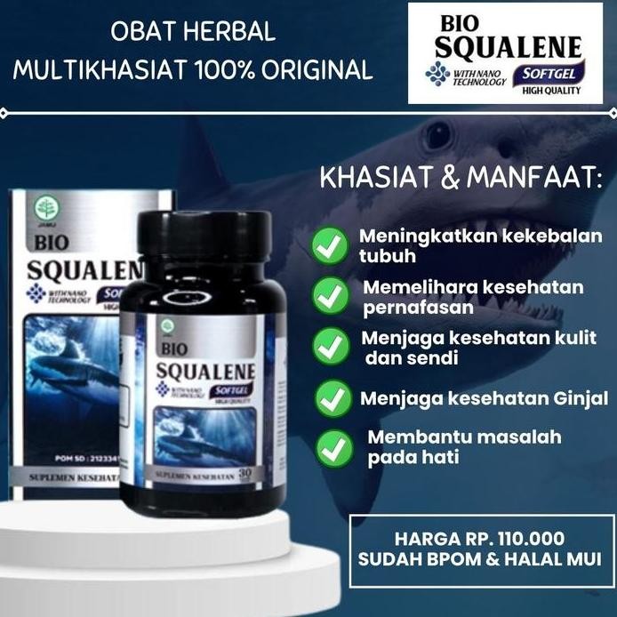

Terlaris Bio Squalene Softgel Omega 3 Vitamin Minyak Hati Ikan Hiu Fish Oil Untuk Anak Dan Dewasa 100% Original