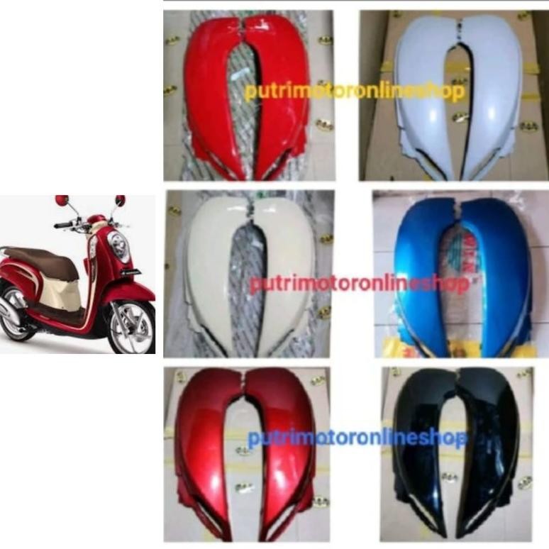 cover body  belakang kanan kiri Scoopy fi esp 2014 2015 2016 hitam putih biru merah marun cream mera
