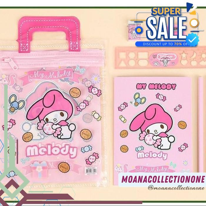 

ALAT TULIS SET 6 IN 1 KTER SANRIO KUROMI MELODY LUCU /POUCH SET STATIONERY HADIAH ANAK SANRIO/ SET MINI POUCH BAG TERJAMIN BEST