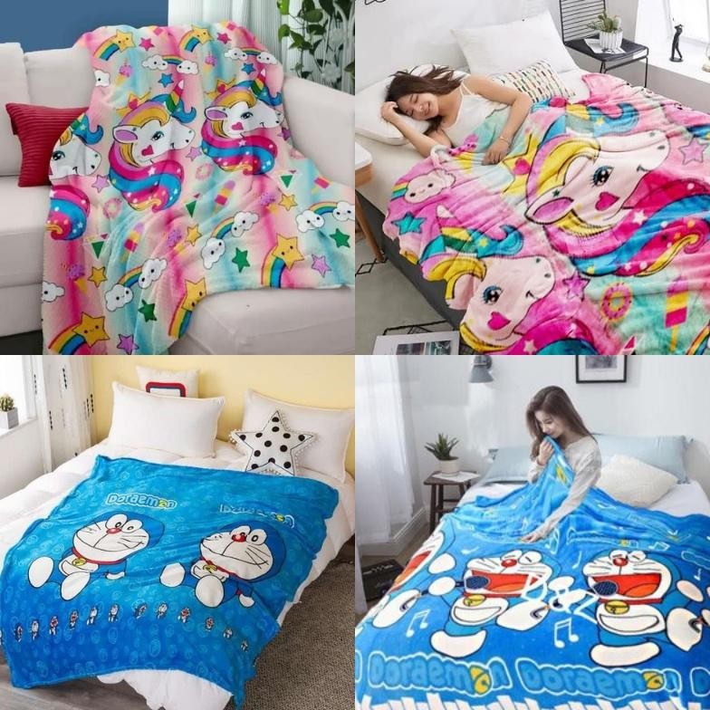  Selimut Bulu Motif Selimut Karakter Selimut Bulu Lembut Tebal SELIMUT DORAEMON - HK