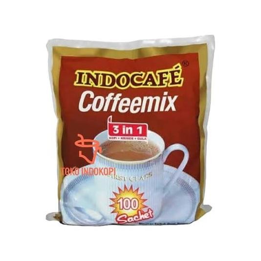 

ISI 100 ~ INDOKOPI ~ KOPI INDOCAFE COFFEEMIX 3IN1 Pack Coffee Coffe Robusta