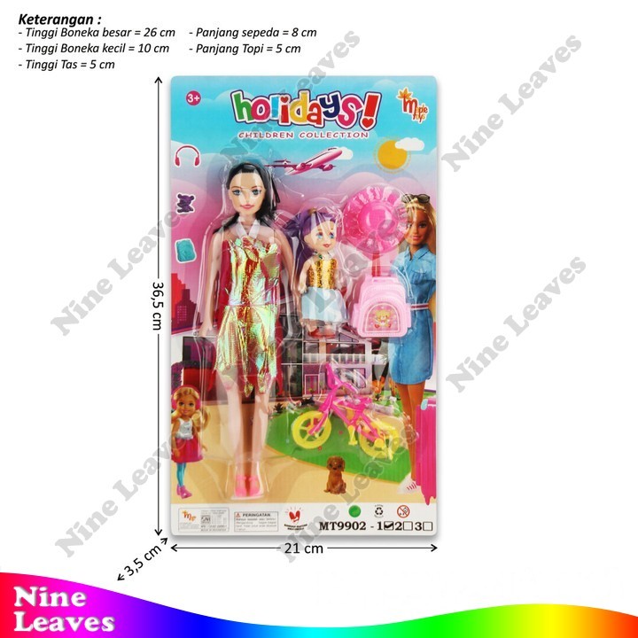 Mainan Boneka Body Kosong + Boneka Anak + Sepeda Holidays