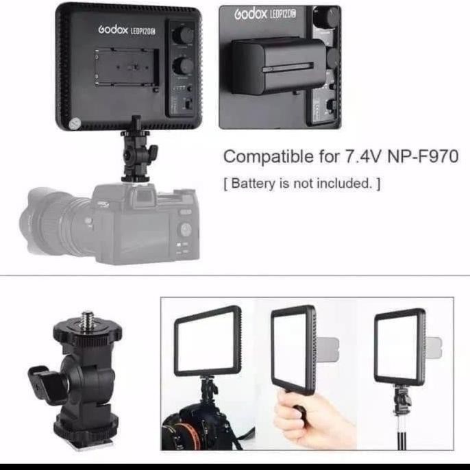 Led Godox P120 Video Light Portable Kamera Vlog New Stok