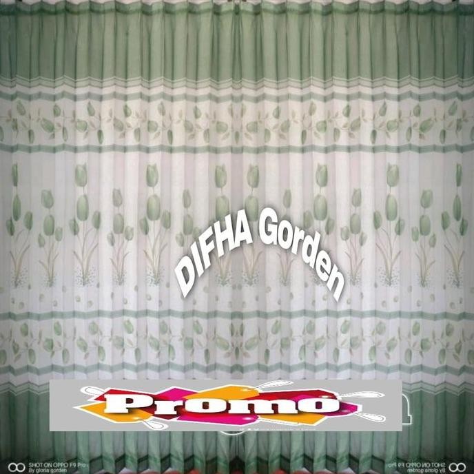 original vitrase gorden motif bunga tulip dalaman hordeng jendela lebar 2 meter tinggi 250cm warna u