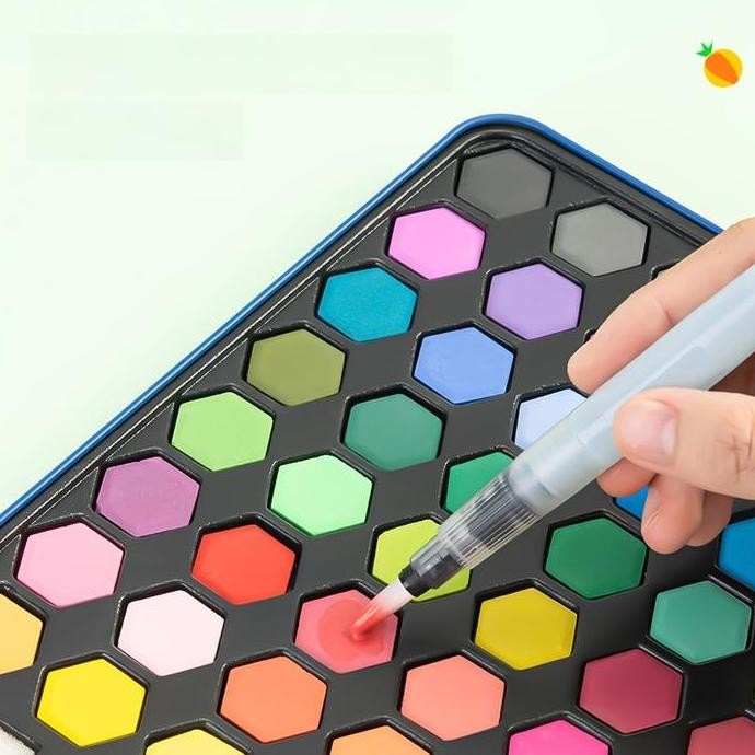 

Deli Solid Watercolor Paint / Set Cat Air Padat Warna Terang Dengan Kuas Air Otomatis 73936-X JRS