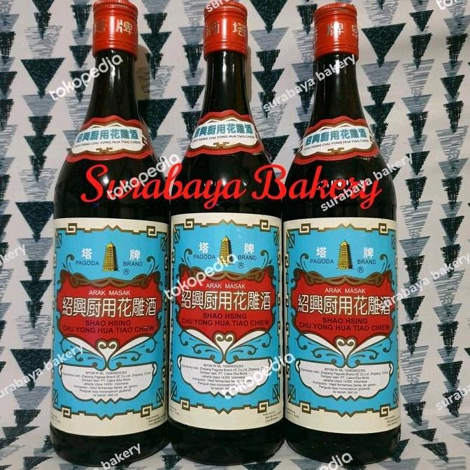 

Diskon! Arak Masak Shao Hsing Hua Tiao Chiew Pagoda Brand 640Ml