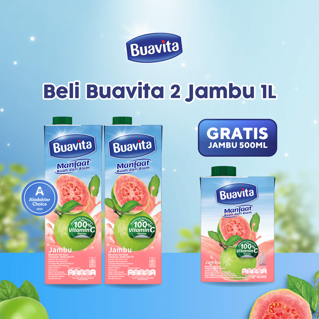 

Beli 2 Buavita 1L Jambu Gratis Buavita 500ml Jambu