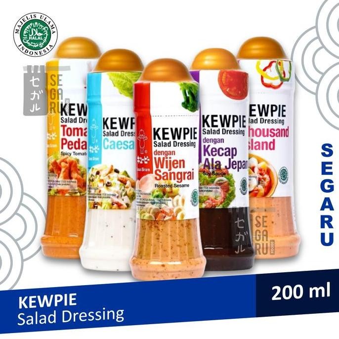 

Tersedia KEWPIE Salad Dressing Caesar Thousand Island Wijen Sangrai Tomat Pedas