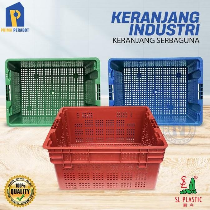 Keranjang Industri Lubang Container Industri Krat Plastik Asli