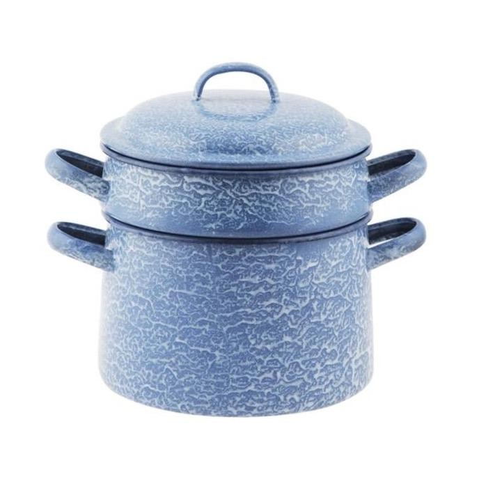 PANCI TIM / KUKUS SUSUN 2 ENAMEL / PANCI STEAMER DIMSUM ENAMEL 22CM