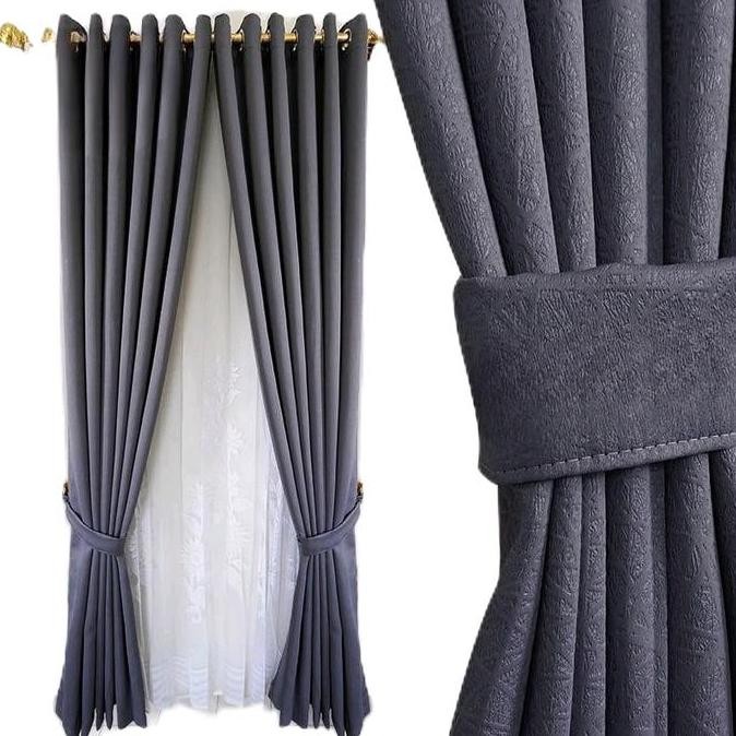 TERLARIS GODENG JENDELA /PINTU GORDENG POLOS BLACKOUT WARNA ABU TUA, ABU MUDA, COKLAT TUA, COKLAT MO