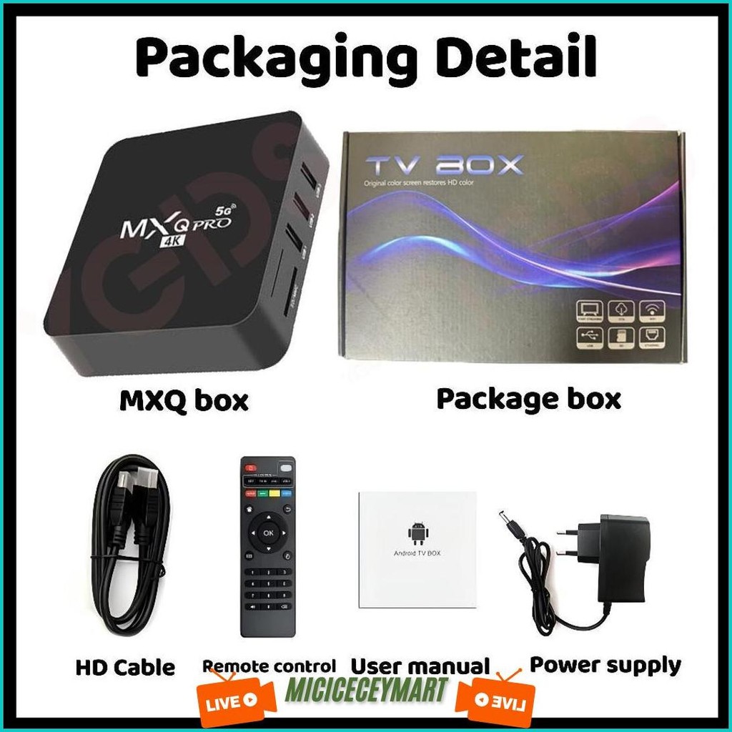 Android Tv Box Mxq Pro Android 13.0Os 2.4G Wifi 16Gb Ram 256Gb Rom Stb 4K Smart Tv Box Unlock Tv Box